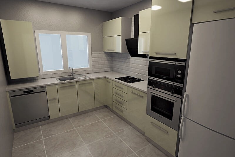 Akrilik Mutfak Dolabı Çimstone Tezgah